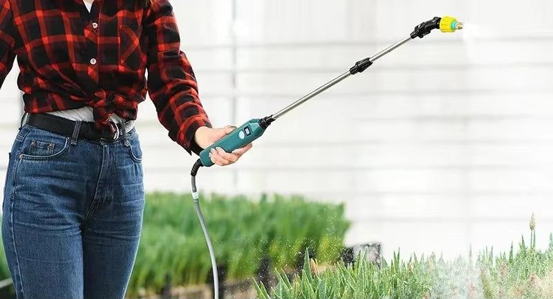 2400mAh Portable Electric Sprayer Wand. 3 nozzles, high - pressure, for garden plant watering.