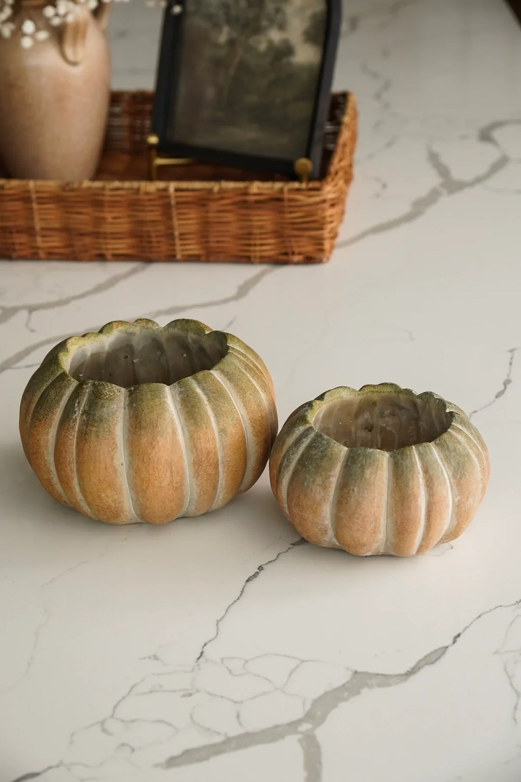 Fall Ombre Cement Pumpkin Planters | 3 Sizes
