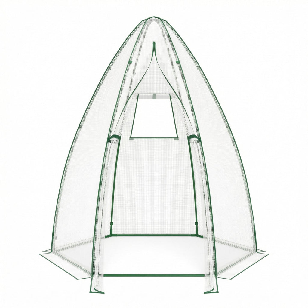 5.5 x 5.5 x 6 Feet Portable Mini Greenhouse with All-Weather PE Cover