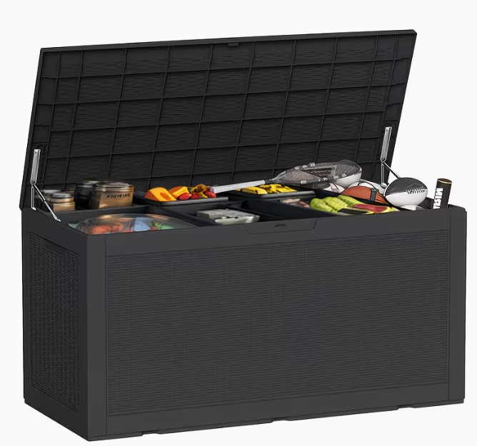 35-200 Gallon Heavy-Duty Outdoor Deck Boxes – Waterproof Patio Storage Box with Hinged Lid, Lockable & Easy Assembly