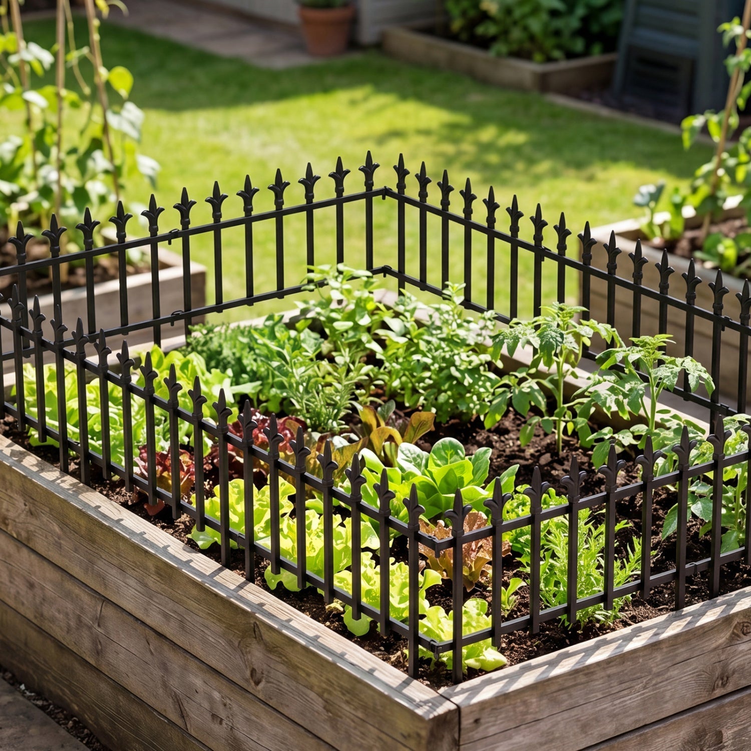 Decorative Metal Garden Fence 5-Pack or 10-Pack No-Dig