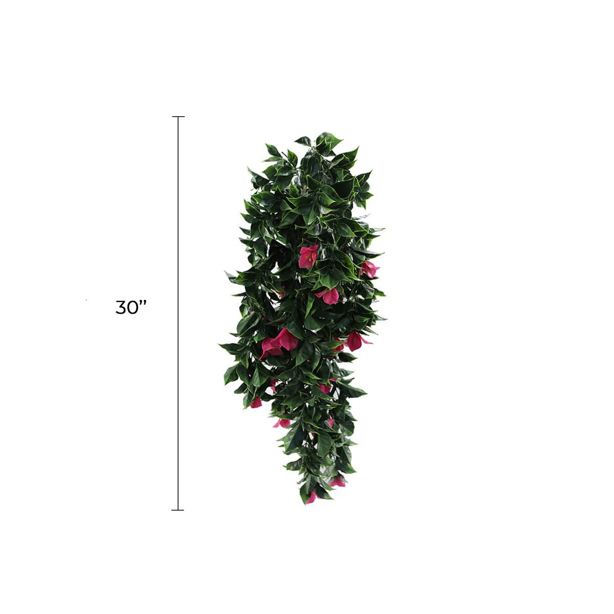 Pink Bougainvillea Artificial Hanging Plant Set of 5 35in – UV Resistant