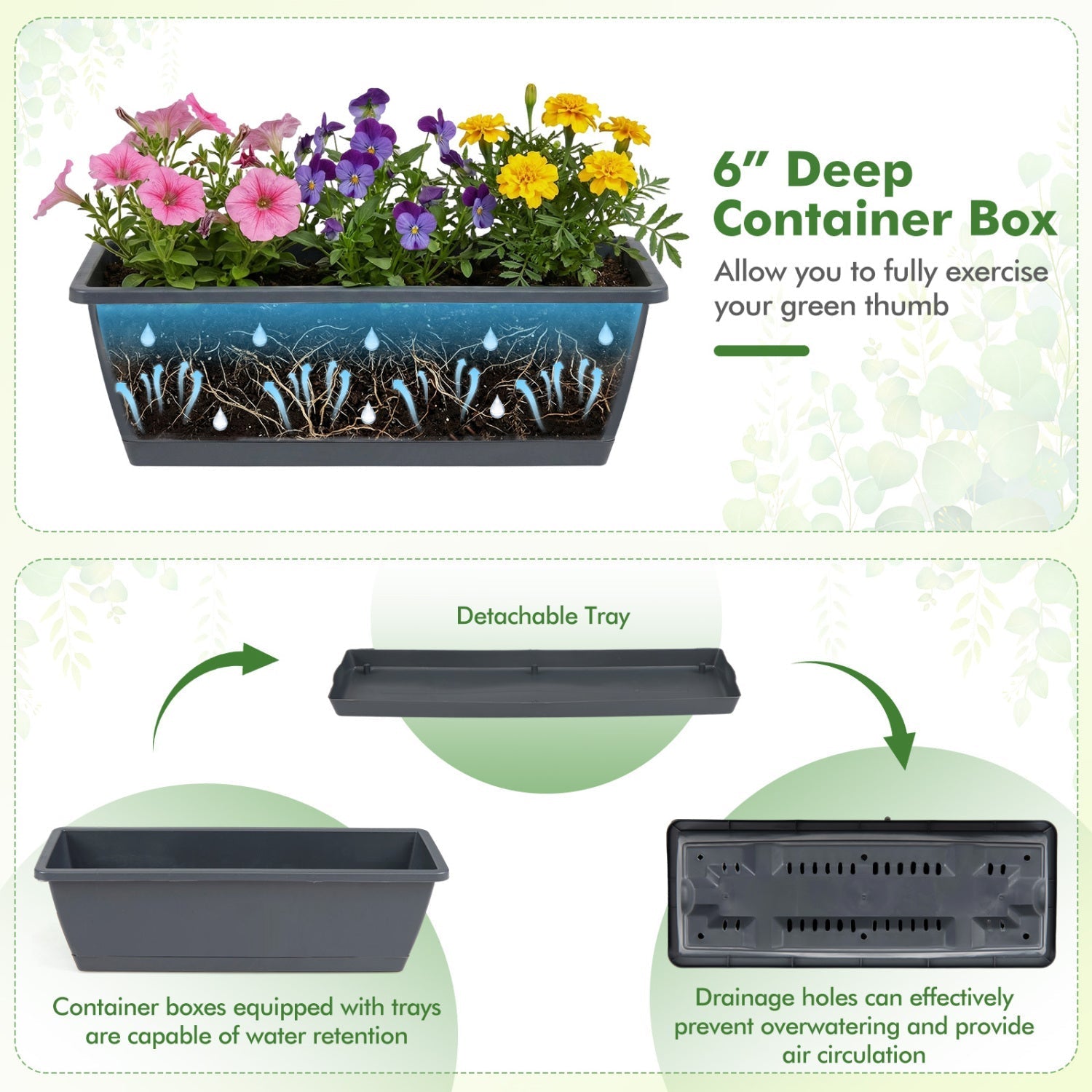 5-Tier Vertical Raised Garden Bed with Drainage System and Removable Trays for Vegetables
