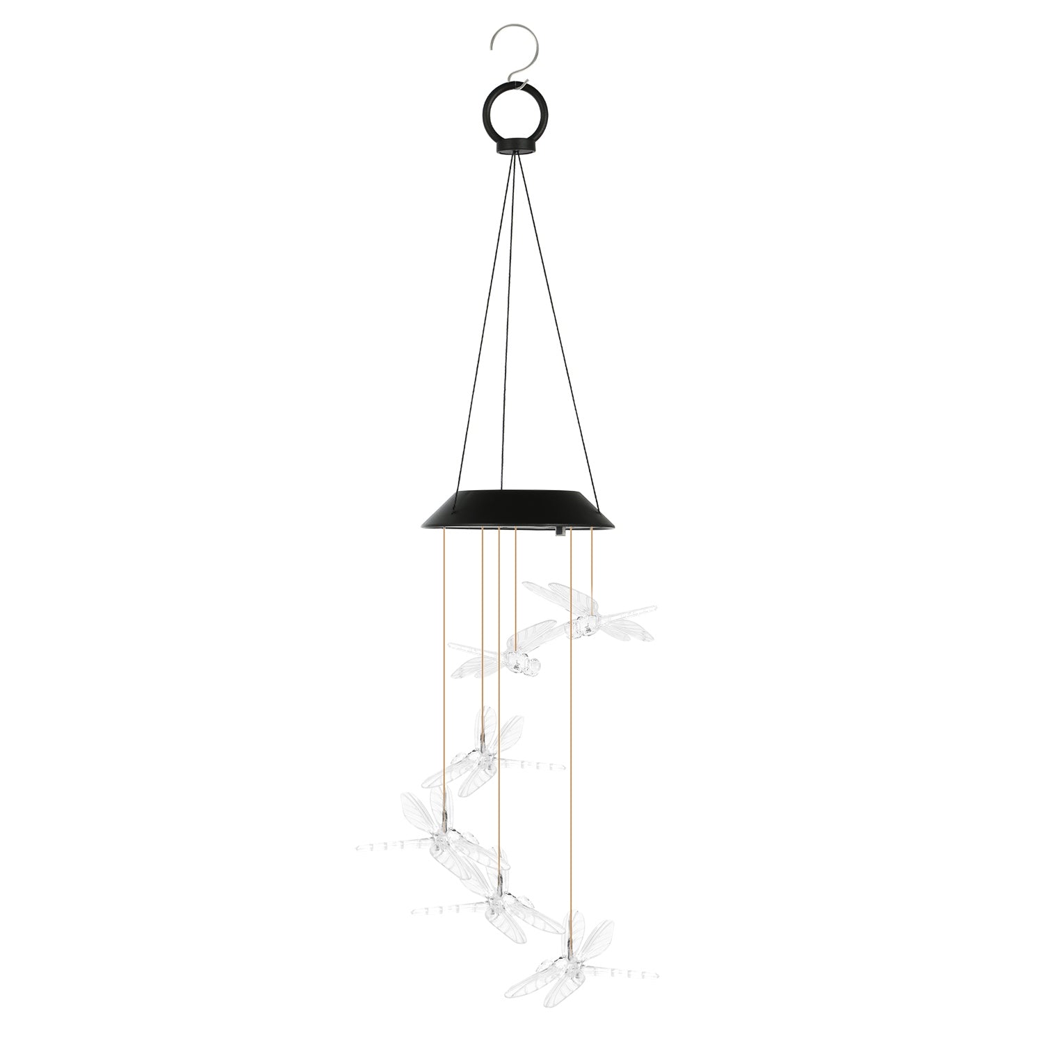 2Pack Solar Dragonfly Wind Chimes 7 Color Changing Wind Chimes for Outside IPX4 Waterproof Outdoor Garden Yard Decor