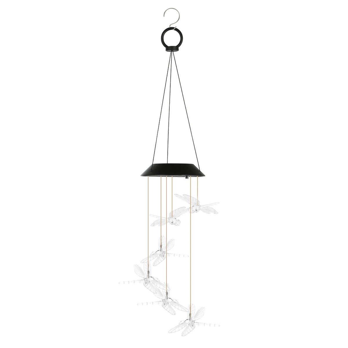 2Pack Solar Dragonfly Wind Chimes 7 Color Changing Wind Chimes for Outside IPX4 Waterproof Outdoor Garden Yard Decor