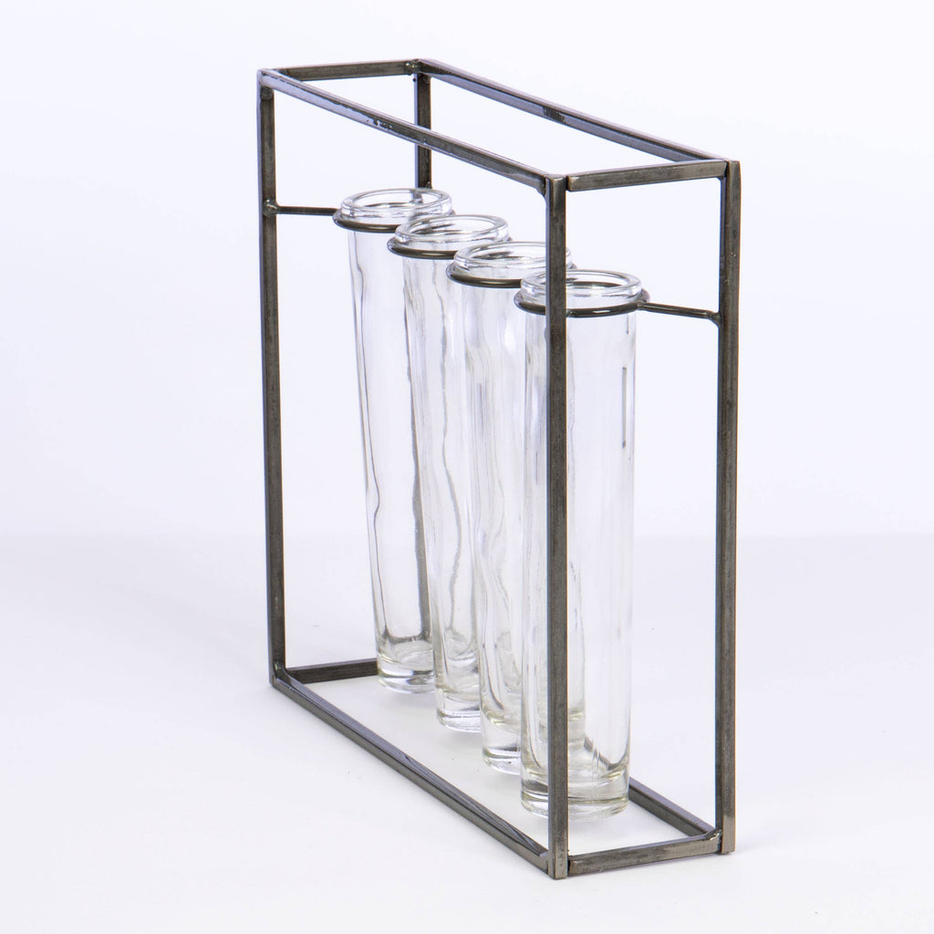 Glass and Metal Vase