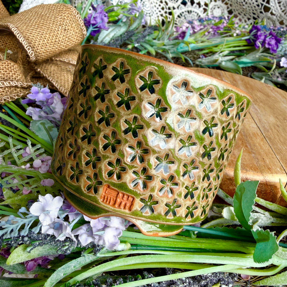 WS-0063 Rustic Handmade Clay Planter Pot - Pot Rim Diameter: ~3"