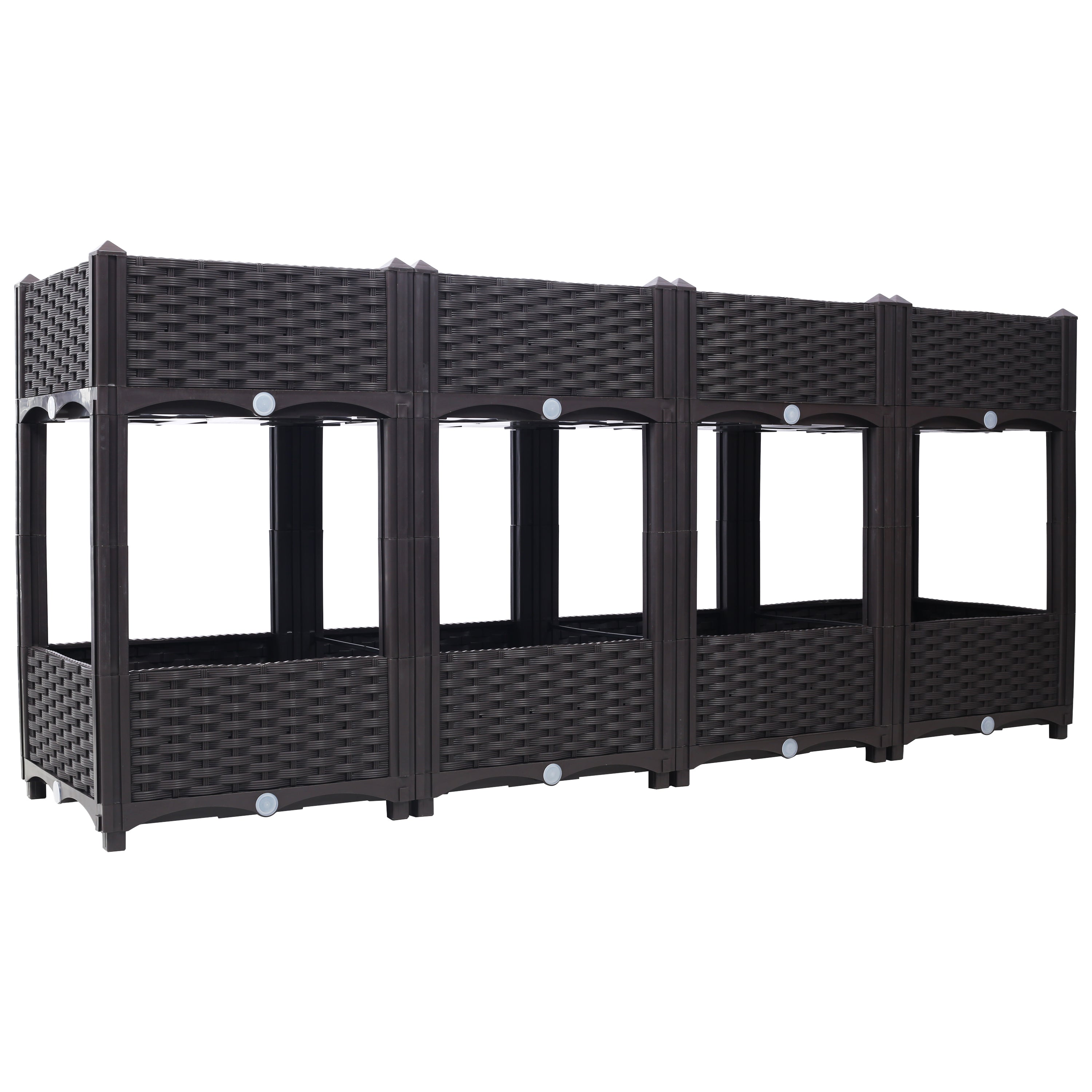 Planter Raised Beds - Elevated Planter Garden Box with Drainage Plug Raised Garden Beds for Vegetable/Flower/Herb Outdoor Standing Planter Beds Gardening Kit,Brown,63'x15.7'x27.7'