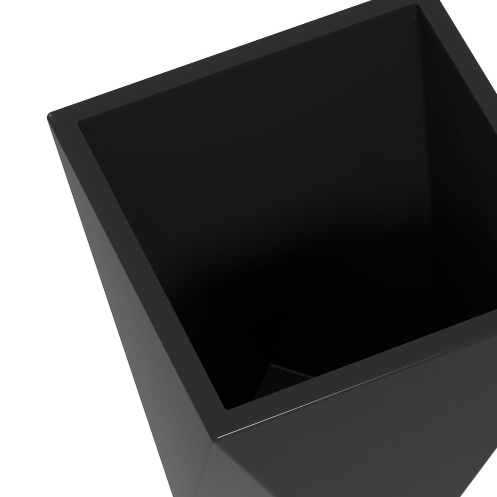 Outsunny Set of 3 Tall Planters, 18', 15.25', 11.75', MgO Indoor Outdoor Planters with Drainage Holes, Stackable Flower Pots for Garden, Patio, Balcony, Front Door, Black