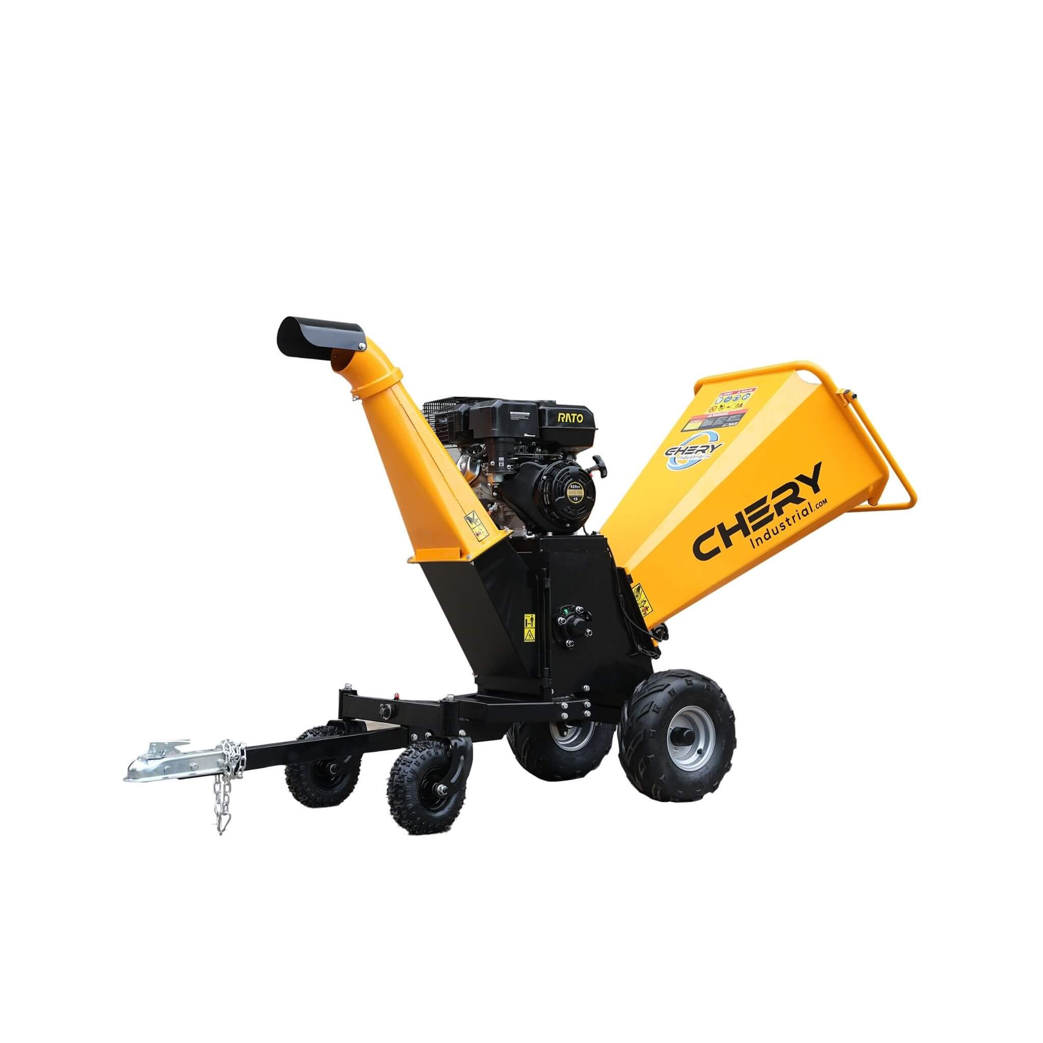 Heavy-Duty 6-Inch 420CC 15HP Gas Wood Chipper Shredder Mulcher With Tow Bar & Safety Stop Bar (SAK42731)