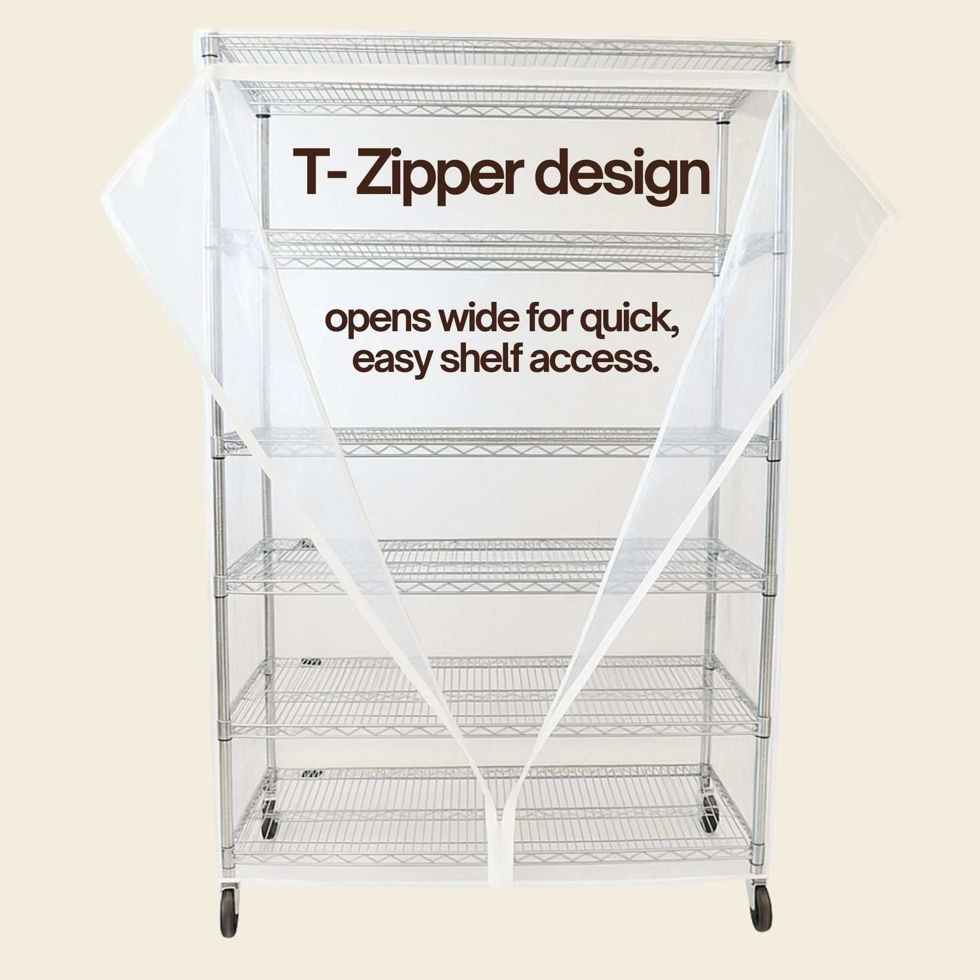 Storage Shelving Unit Cover, fits racks 60" W x 24 D x 72 H All Clear PVC