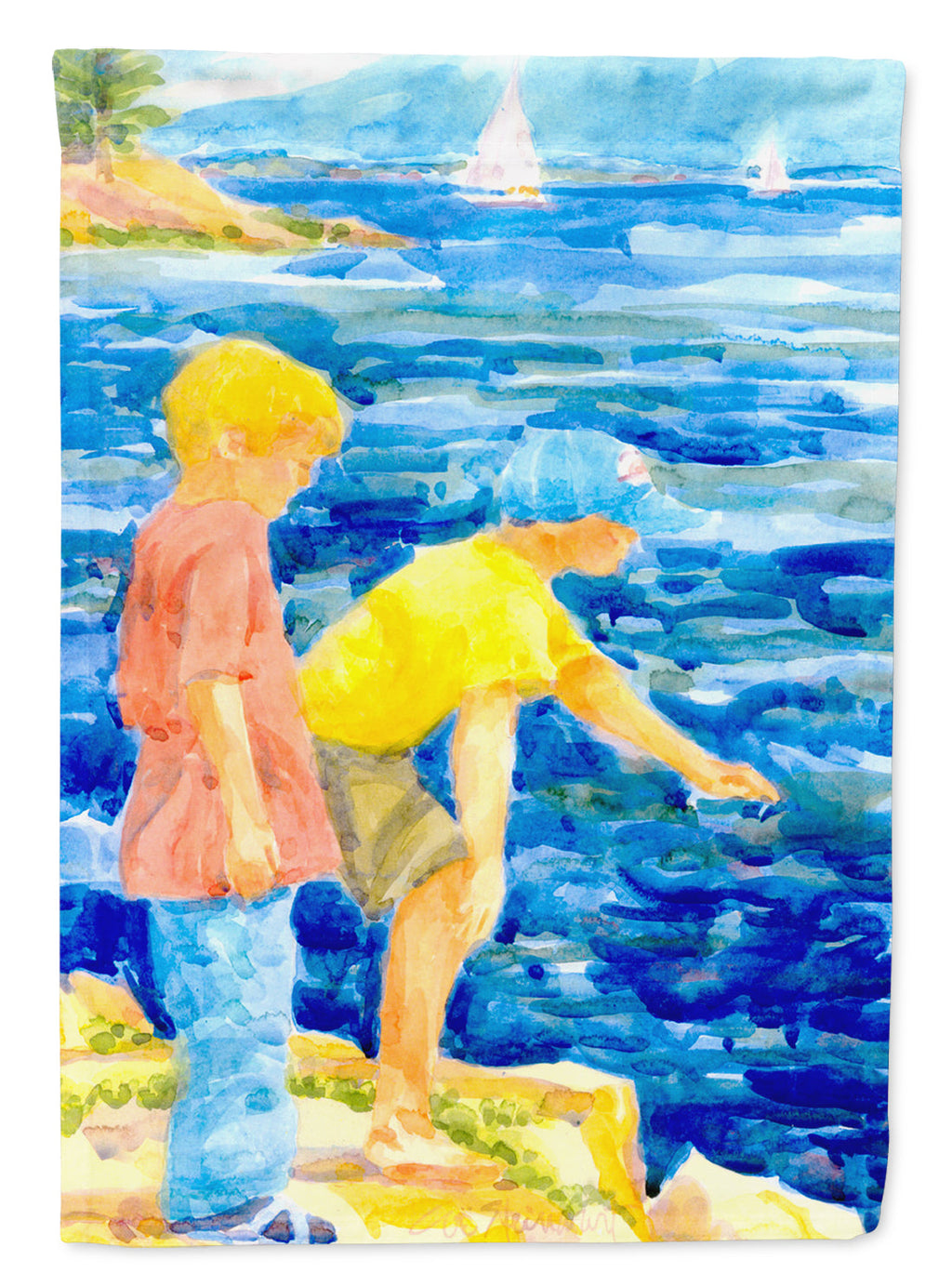 The Boys at the lake or beach  Garden Flag – Decorative Outdoor Yard Flag