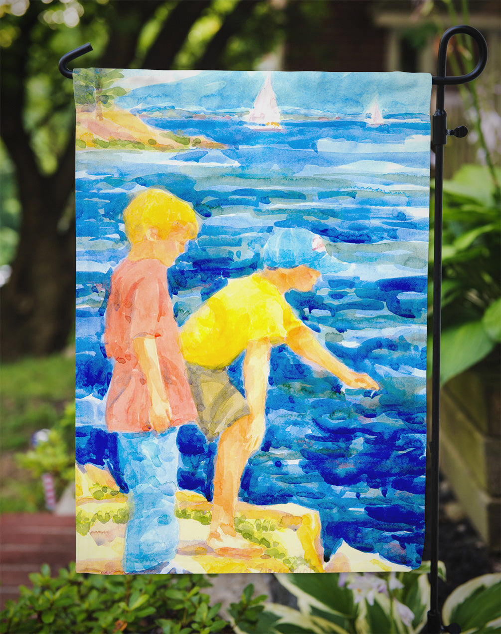 The Boys at the lake or beach  Garden Flag – Decorative Outdoor Yard Flag
