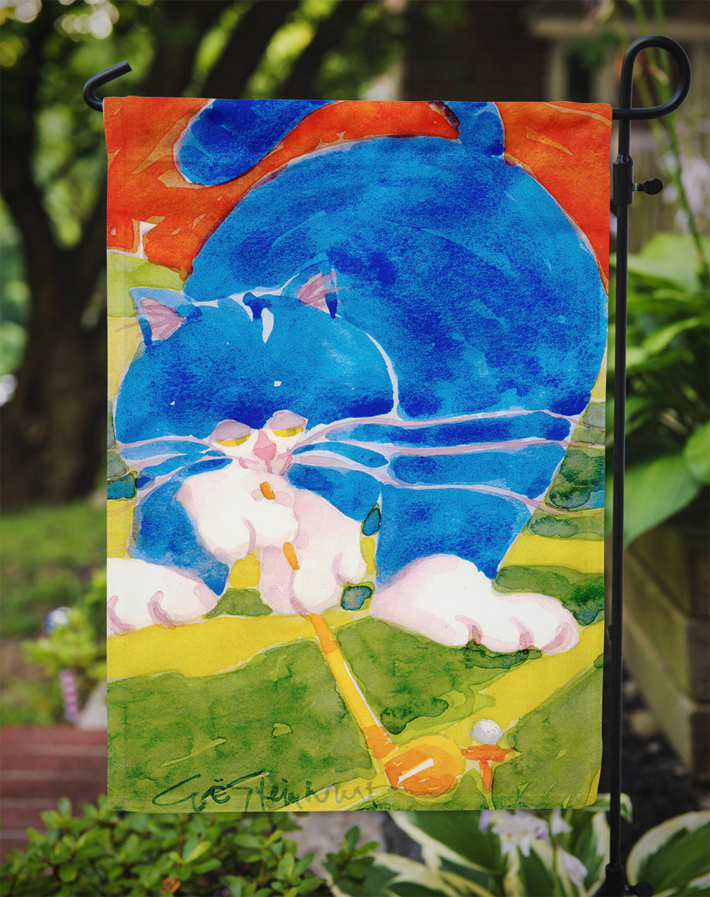 Blue Cat Golpher  Garden Flag – Decorative Outdoor Yard Flag