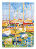 Boats at Harbour Pier  Garden Flag – Decorative Outdoor Yard Flag