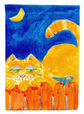 Orange Tabby Cat on the fence  Garden Flag – Decorative Outdoor Yard Flag