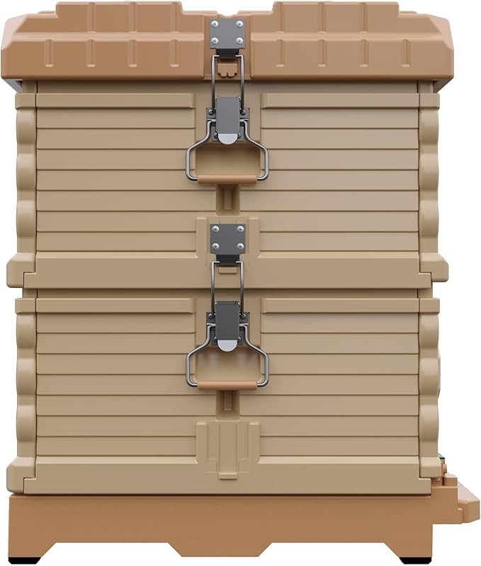 Ergo Insulated Bee Hive Set [NO Frames Included] (Double Deep, Tan Body Blue Entrance)
