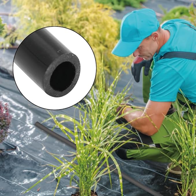 Garden Watering Tube, 4mm Drip Irrigation System Hose Blank Distribution Misting Tubing Main Line Automatic Water Pipe DIY Small Lawn Agriculture Hydroponics Flower Patio Emitters Bubbler Sprinkle 10M