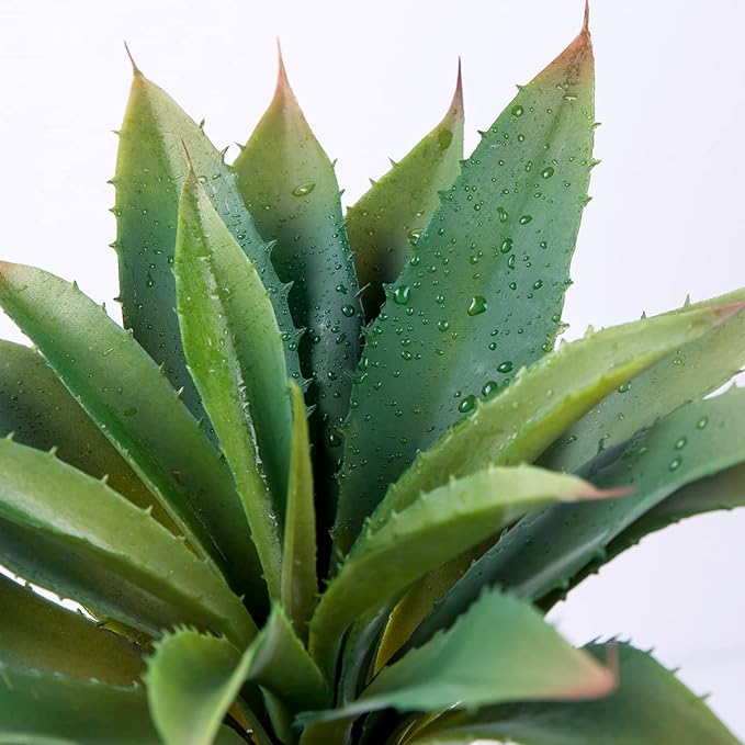 Veryhome Succulents Plants Artificial Aloe Plant, 12.5Inch Large Faux Succulents Unpotted, Premium Crafting DIY Greenery Decor for Indoor & Outdoor(4Pcs-Green)
