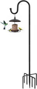60" Shepherds Hooks for Outdoor, Heavy Duty Bird Feeder Pole for Hummingbird Feeder, Hanging Lantern, Shepherds Hook for Bird Feeders for Outside with 7 Prongs Base,1 Pack