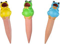 Terracotta Plant Self Watering Spikes - Set of 3 Terracotta Self Watering Bulbs, Self Watering Stakes, Self Watering Globes for Pot Plants (Frogs Painted, Small)