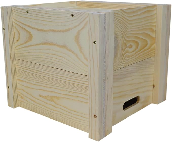 Natural Pine Wooden Plant Box 14 x 14 x 12 Inches Outside Dimensions