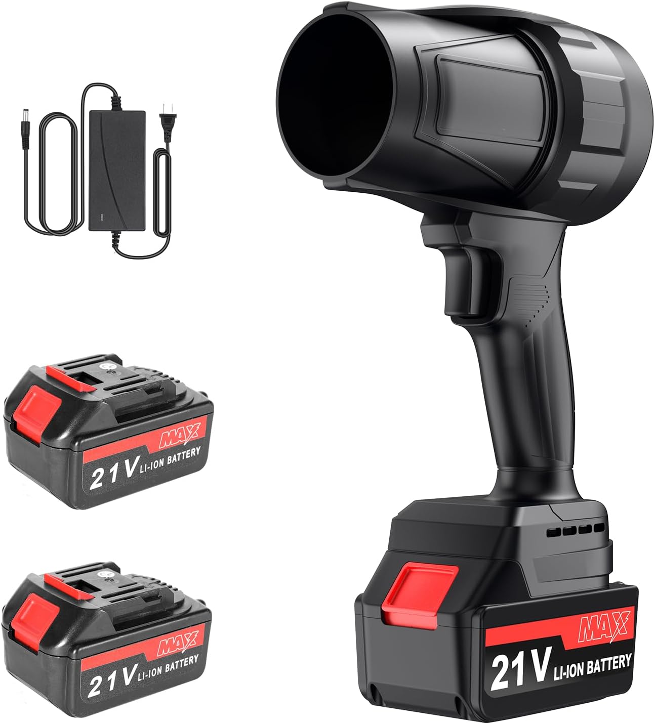 Leaf Blower Cordless with Battery and Charger, Powerful Handheld Air Blower with 2 X 4000mAh Batteries, Turbo Jet Blowers for Lawn Care, Patio Cleaning, Car Drying, Leaves, Dust, Snow
