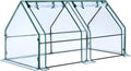 Ohuhu Portable Mini Greenhouse, 71"x36"x36" Greenhouses for Outdoors with Dual Large Zipper Doors & Ground Stakes, Waterproof & UV Protected Plastic Green House for Outside Garden Patio Transparent