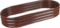 Raised Garden Bed Galvanized Planter Box Outdoor, Rot-Resistant Metal Garden Bed Planter for Vegetables Flower Herb (6.5ft, Brown)