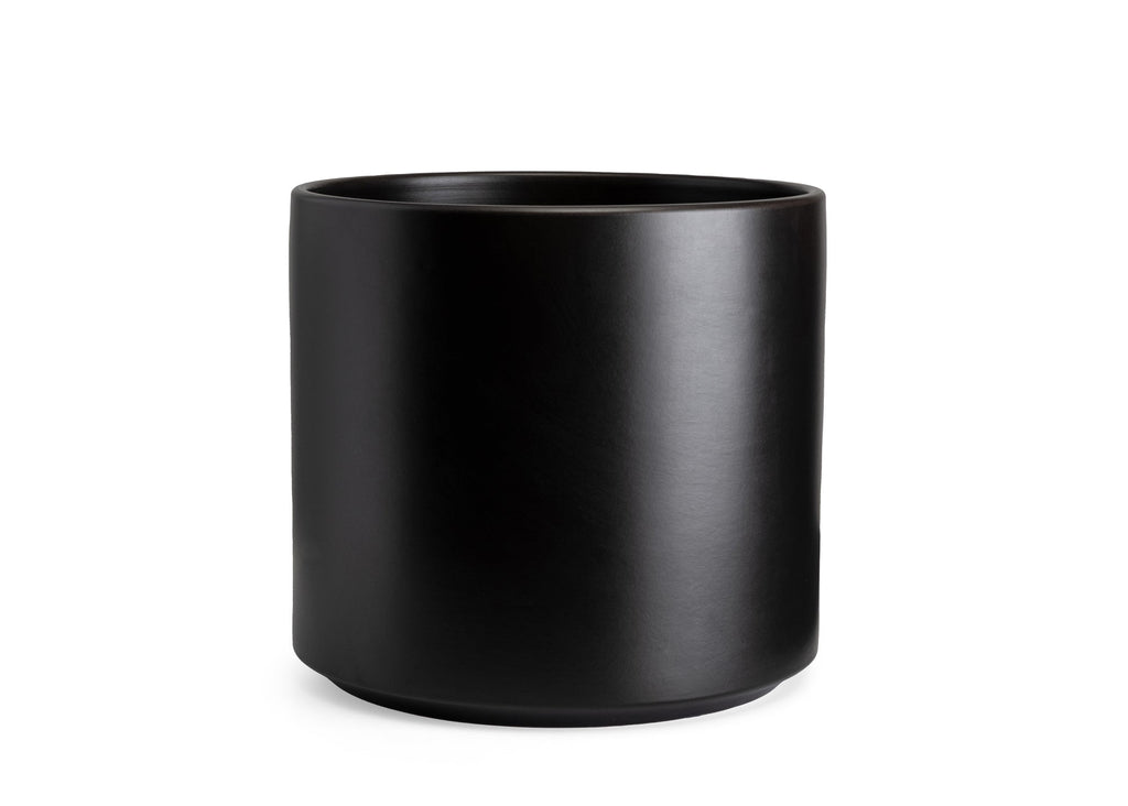 Solid Goods Ceramic Cylinder Planter – With or Without Mahogany Stand