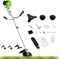 58CC Weed Wacker, Weed Eater Gas Powered 4 in 1 Cordless, String Trimmers 2-Cycle Gas Brush Cutter Weed Wacker Straight Shaft Gas Grass Trimmer for Lawn and Garden Care Trimming (Green)