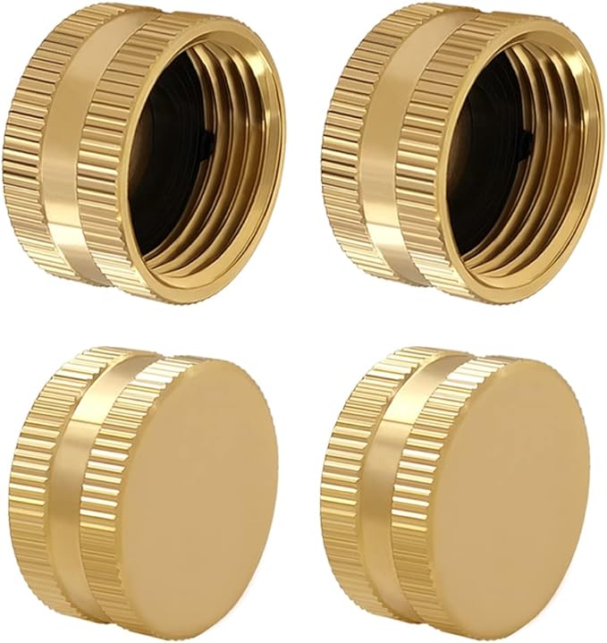 Hooshing 6PCS Garden Hose Cap 3/4 Inch Hose Female End Cap Spigot Cap Adapter with Washers Garden Hose Female Fitting Cap