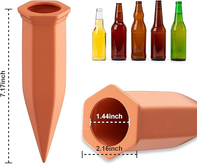 Terracotta Plant Watering Stakes, Self-Watering System for Indoor and Outdoor Plants, 20-Pack