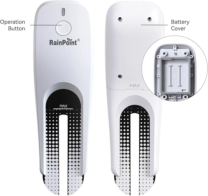 RainPoint 3-in-1 Smart Wireless Soil Moisture Meter for Plants Indoor/Outdoor Without Hub, WiFi APP Temperature Sunlight Sensor for Gardening Lawn Houseplants Monitor Hygrometer