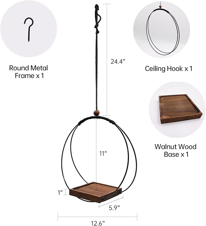Hanging Planters for Indoor Plants - Plant Hanger Outdoor Pack of 2, Metal Plant Hanger Mid Century, Hanging Wall Ceiling Window, Gift for Mom, Plant Lovers, Housewarming