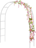 RUBFAC Metal Garden Arch, Wedding & Event Decoration, Garden Trellis for Climbing Plants, Assemble Freely 2 Sizes for Various Climbing Plant Roses Vines Bridal Party Decoration White, 1 Pack
