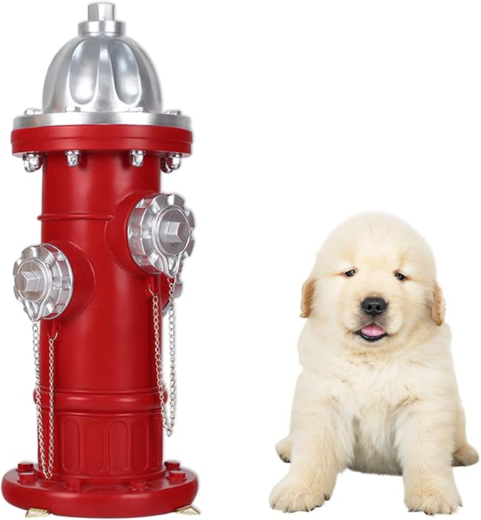 Dog Fire Hydrant Pee Post, Puppy Pee Post Training Statue, Indoor Outdoor Fire Hydrant Decor Figurines for Yard Art Garden Lawn, Gift for Fireman (14.5 inch)