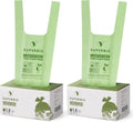 SUPERBIO 1.6 Gallon Handle Tie Compostable Food Scrap Bags, Small Compost Bags with Handles, 50 Count, 2 Pack, BPI & OK compost INDUSTRIAL