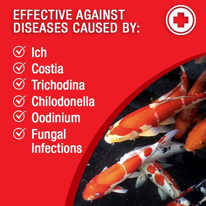 MICROBE-LIFT Broad Spectrum Disease Treatment for Ponds and Outdoor Water Garden, Safe for Live Koi Fish, Goldfish, Plants, and Decor, 32 Ounces