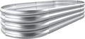 Land Guard Galvanized Planter Raised Beds, 6×3×1ft Galvanized Water Trough, Keyhole Raised Garden Bed Metal Galvanized………