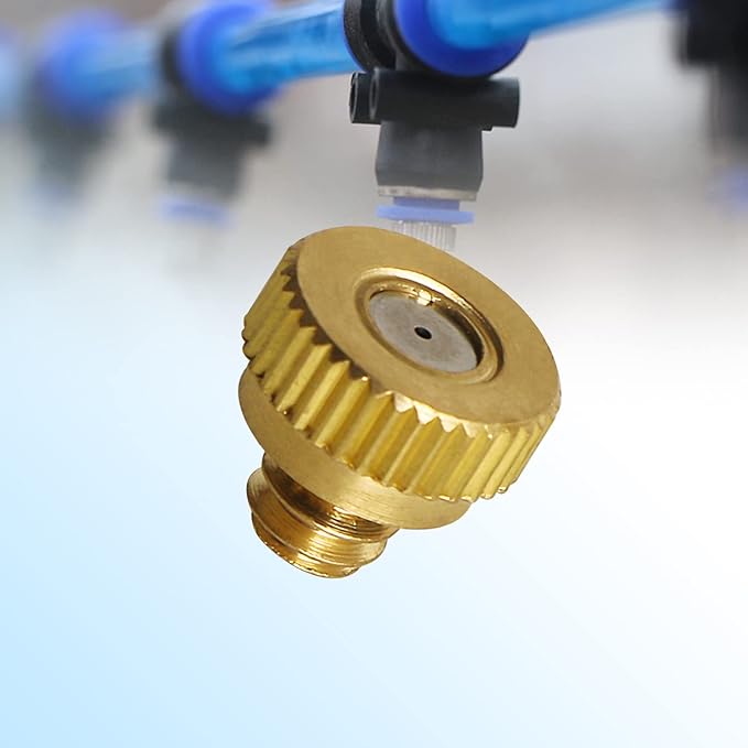Aopin G 3/16 Brass Misting Nozzles 0.3mm / 0.011" Orifice Atomizing Mister Sprayer Nozzle Suitable For Outdoor Cooling,Garden Irrigation,Fountain, Crop Nutrient Injection, Greenhouse 8 Pcs