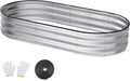 Raised Garden Bed, 6x3x1ft Galvanized Outdoor Planter Beds with Safety Edging and Gloves, Oval Metal Planter Box for Gardening Vegetables Flowers Herb