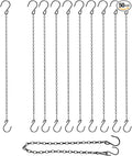 10 Pack 21 Inch Black Hanging Chains with hooks, Grow Lights Chain adjusable, Hanging chains for bird feeders, Plant hanger indoor, Hanging Planter, Christmas wreath, Pendant light, Wind Chime
