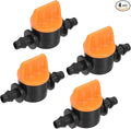 MECCANIXITY Micro Ball Valve 1/4" Barb Connector Shut Off Switch Plastic for Irrigation Drip Tube 4 Pack