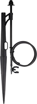Raindrip A161CPUB Adjustable Flow Bubbler Assembly, Full-Circle Pattern, Fan Spray, 1/4 in. Clamp N Pierce Inlet, Riser, 13 in. Stake, Black, Pack of 1