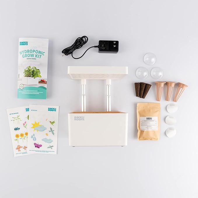 Back to the Roots Hydroponic Grow Kit, Indoor Garden with Light (Matte White), Organic Seeds Included, Gardening Gift, Everything Included