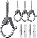 BeneLabel 4Pcs Wall Mount Ceiling Plant Hanger Hooks, Outdoor Hanging Brackets for Hanging Plant Light Outdoor Wire Fairy Lights Wind Chimes Bird Feeders, Safety Buckle Design, 4 1/4"