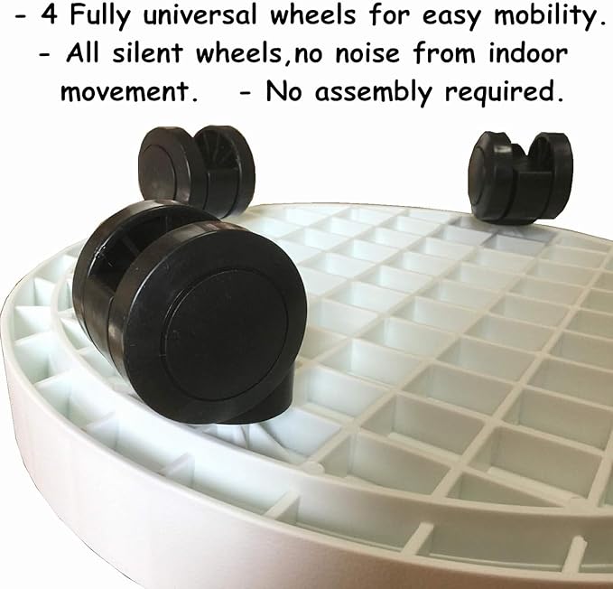 WanderingDonkey 14 Inch Wheeled Potted Flower Mover Dolly with Casters, Round Coaster for Indoor Outdoor,Planter Saucer Tray, Heavy Duty Plant Caddie with Wheels,Rolling Plant Stand Pot Trolley