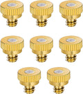 Aopin G 3/16 Brass Misting Nozzles 0.3mm / 0.011" Orifice Atomizing Mister Sprayer Nozzle Suitable For Outdoor Cooling,Garden Irrigation,Fountain, Crop Nutrient Injection, Greenhouse 8 Pcs