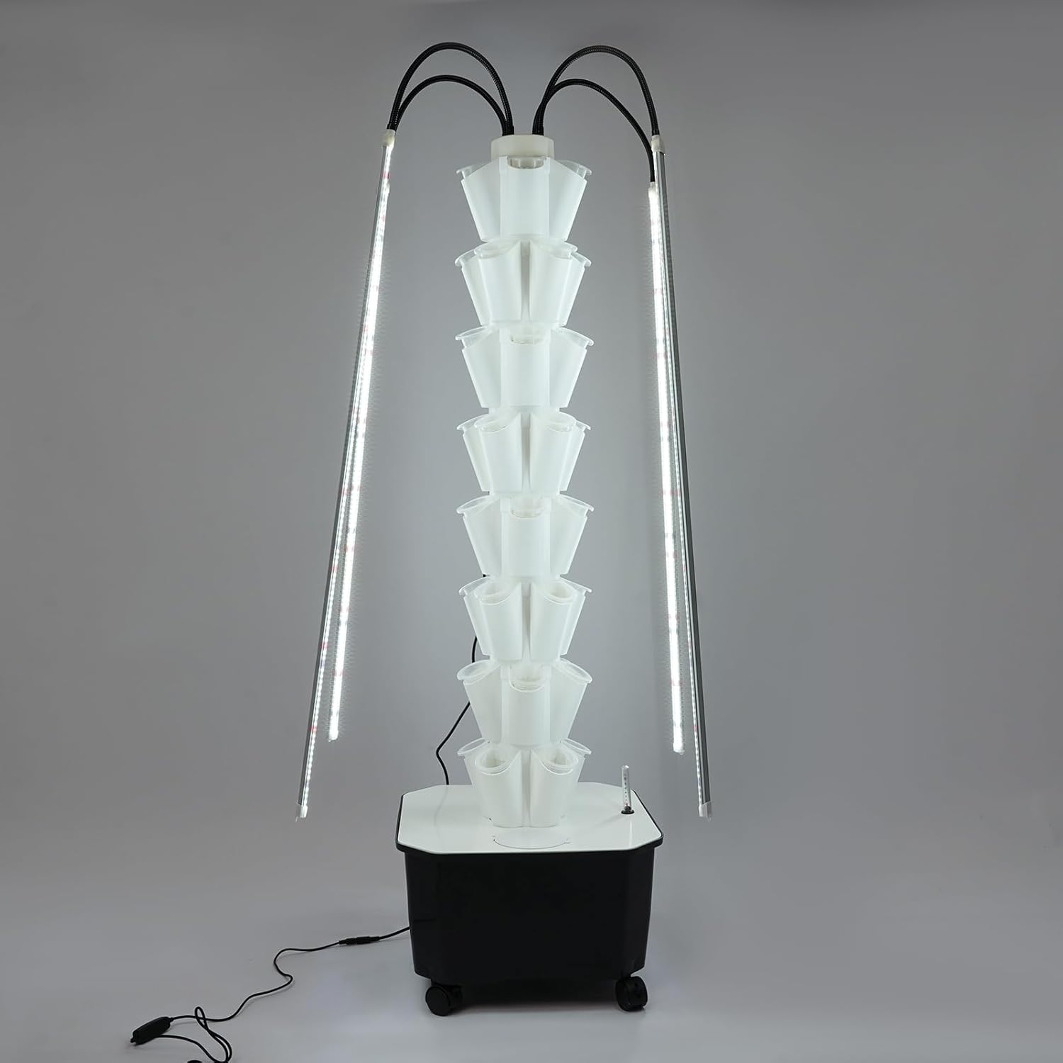 Hydroponic Growing Tower System Kit, 40-Plant Vertical Hydroponics Garden Tower with LED Grow Light, for Outdoor Indoor Herbs Fruits Vegetables Smart Garden Planter Kit